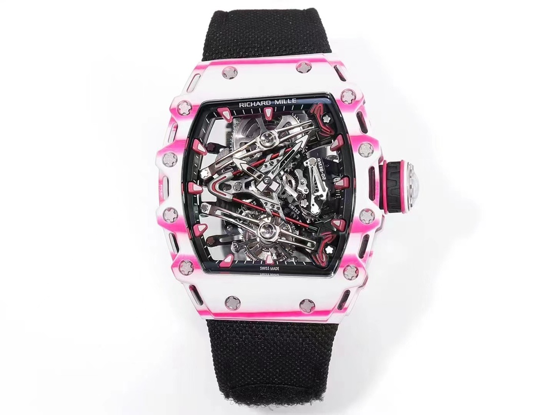 Richard Mille Reloj Rosa Rojo Blanco Trabajo abierto