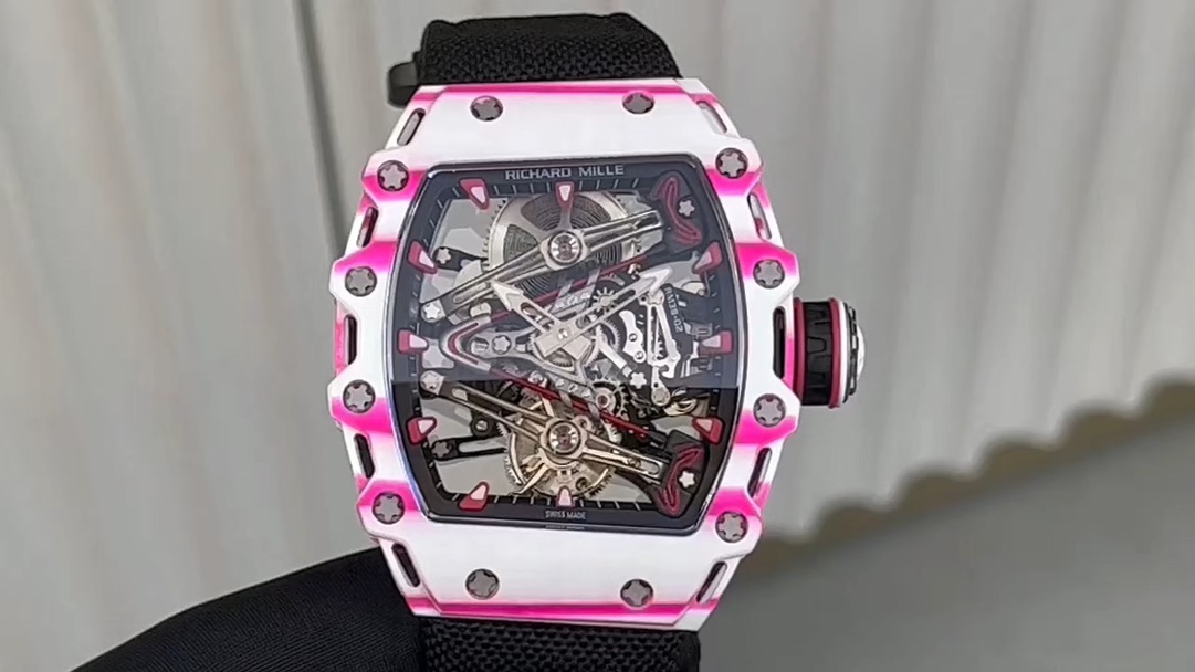 Richard Mille Reloj Rosa Rojo Blanco Trabajo abierto