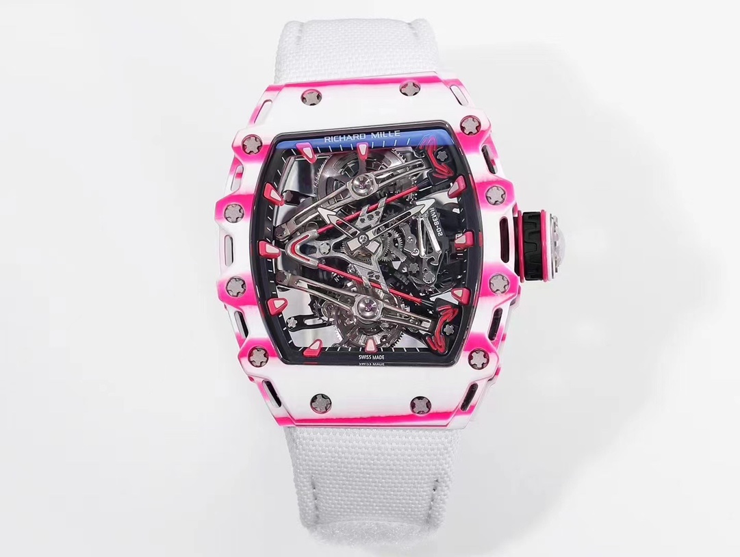 Richard Mille Reloj Rosa Rojo Blanco Trabajo abierto