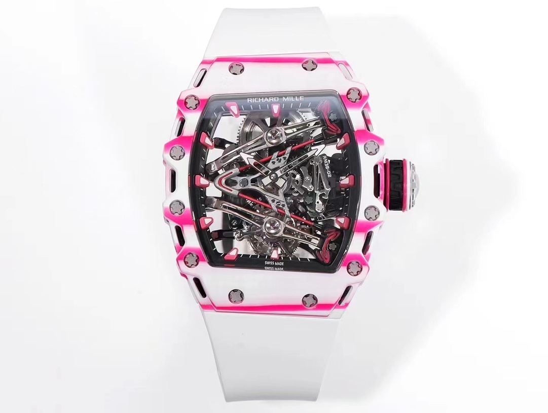 Richard Mille Lujo
 Reloj Rosa Rojo Blanco Trabajo abierto