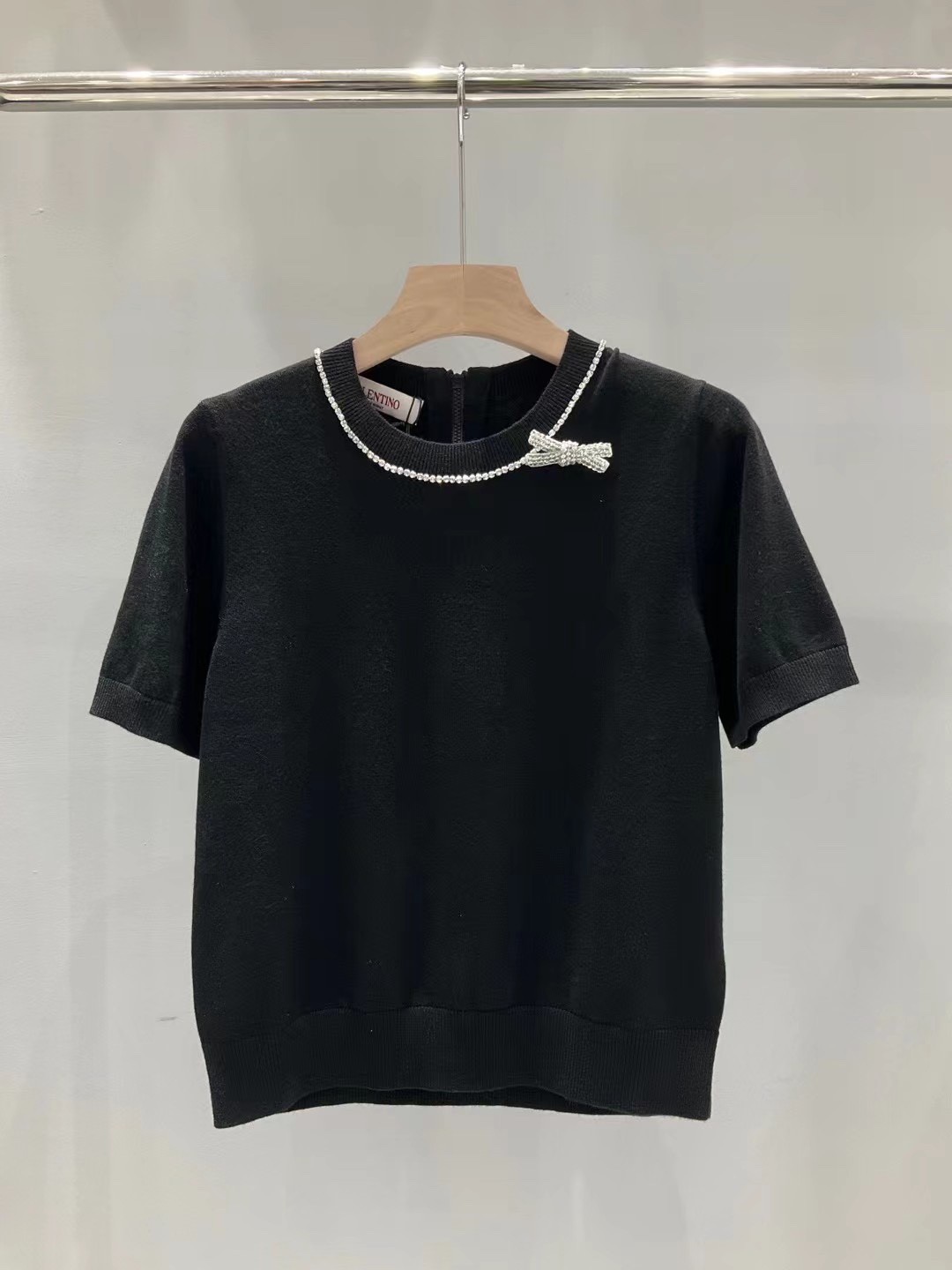 Valentino Clothing T-Shirt Knitting Wool Spring Collection Short Sleeve