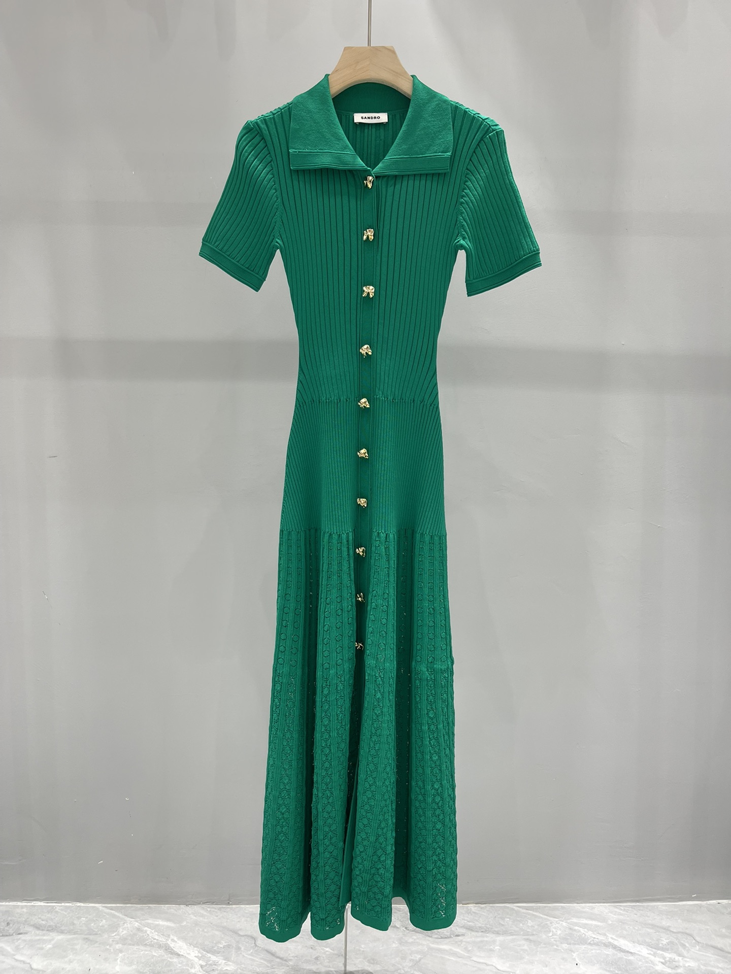 Clothing Dresses Green Knitting Spring Collection