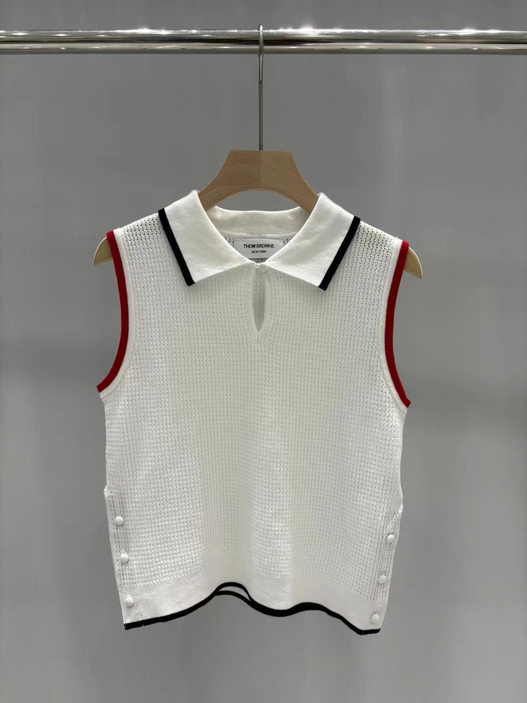 Thom Browne Clothing Polo Tank Tops&Camis Brown Women Knitting Spring/Summer Collection