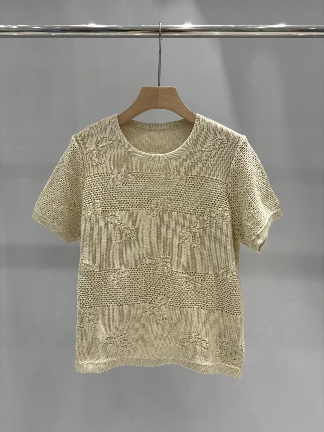 Best Quality Designer
 Chanel Clothing Shirts & Blouses Openwork Knitting Summer Collection