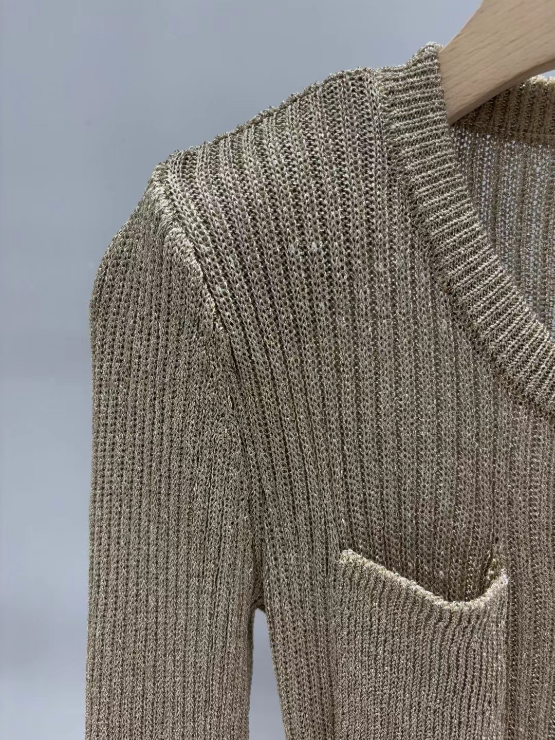 上新🆕🆕《1:1品质》self-Portrait 2025秋冬新款金色卢勒克斯针织小香风连衣裙码数：SM