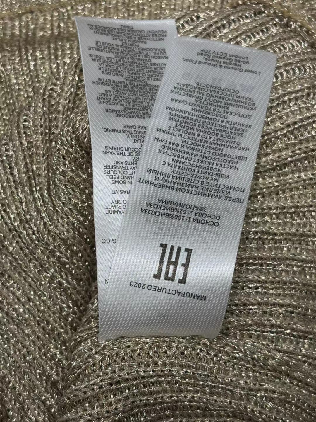 上新🆕🆕《1:1品质》self-Portrait 2025秋冬新款金色卢勒克斯针织小香风连衣裙码数：SM