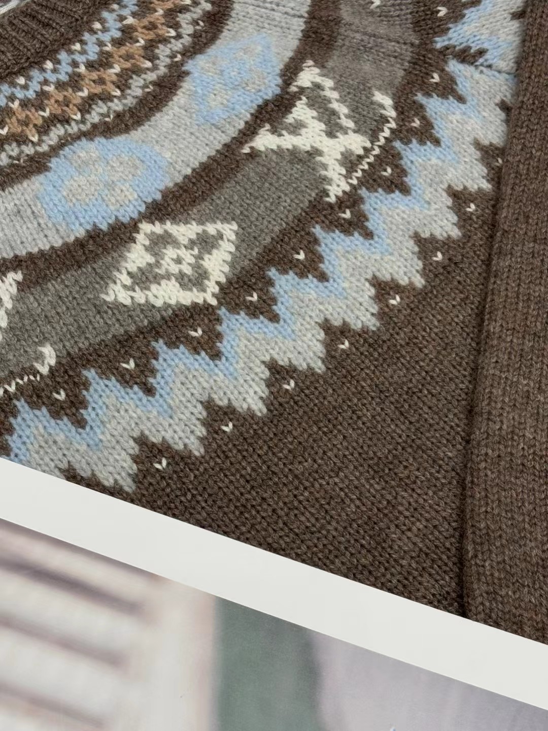 Louis Vuitton Brown Fair Isle Wool Sweater, Luxury Designer Knitwear 7 i1760964505201 5944 0 5