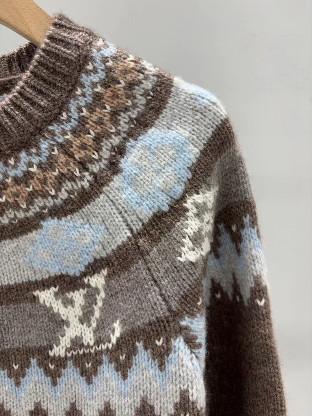 Louis Vuitton Brown Fair Isle Wool Sweater, Luxury Designer Knitwear 4 i1760964505204 1921 0 2