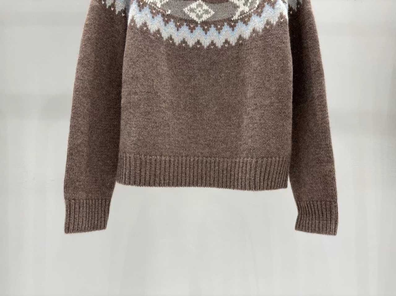 Louis Vuitton Brown Fair Isle Wool Sweater, Luxury Designer Knitwear 5 i1760964505344 5925 0 3