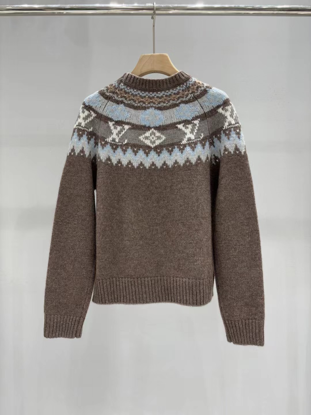 Louis Vuitton Brown Fair Isle Wool Sweater, Luxury Designer Knitwear 6 i1760964507401 7077 0 4