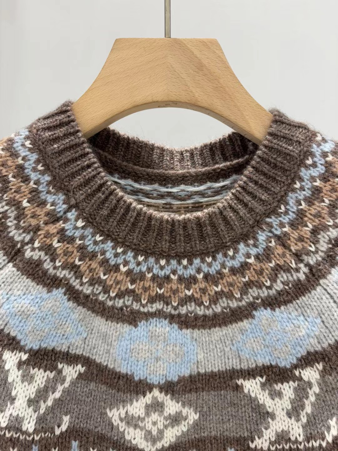 Louis Vuitton Brown Fair Isle Wool Sweater, Luxury Designer Knitwear 3 i1760964507402 3721 0 1
