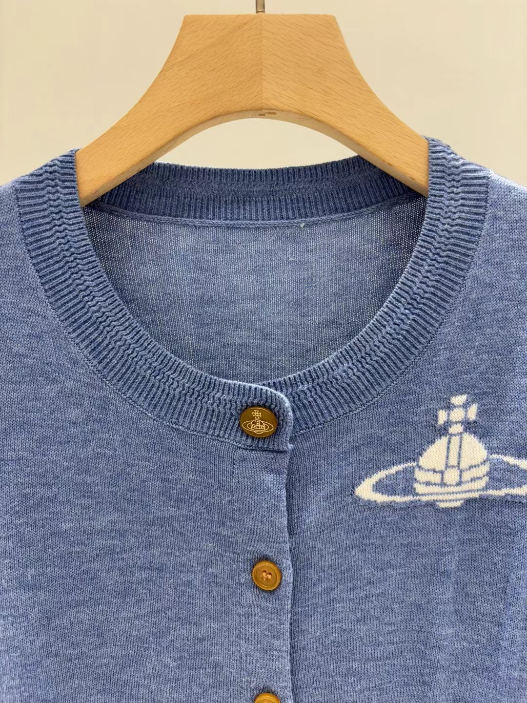 Vivienne Westwood Women's Blue Knit Cardigan with Embroidered Logo 3 i1761053373816 699 0 1