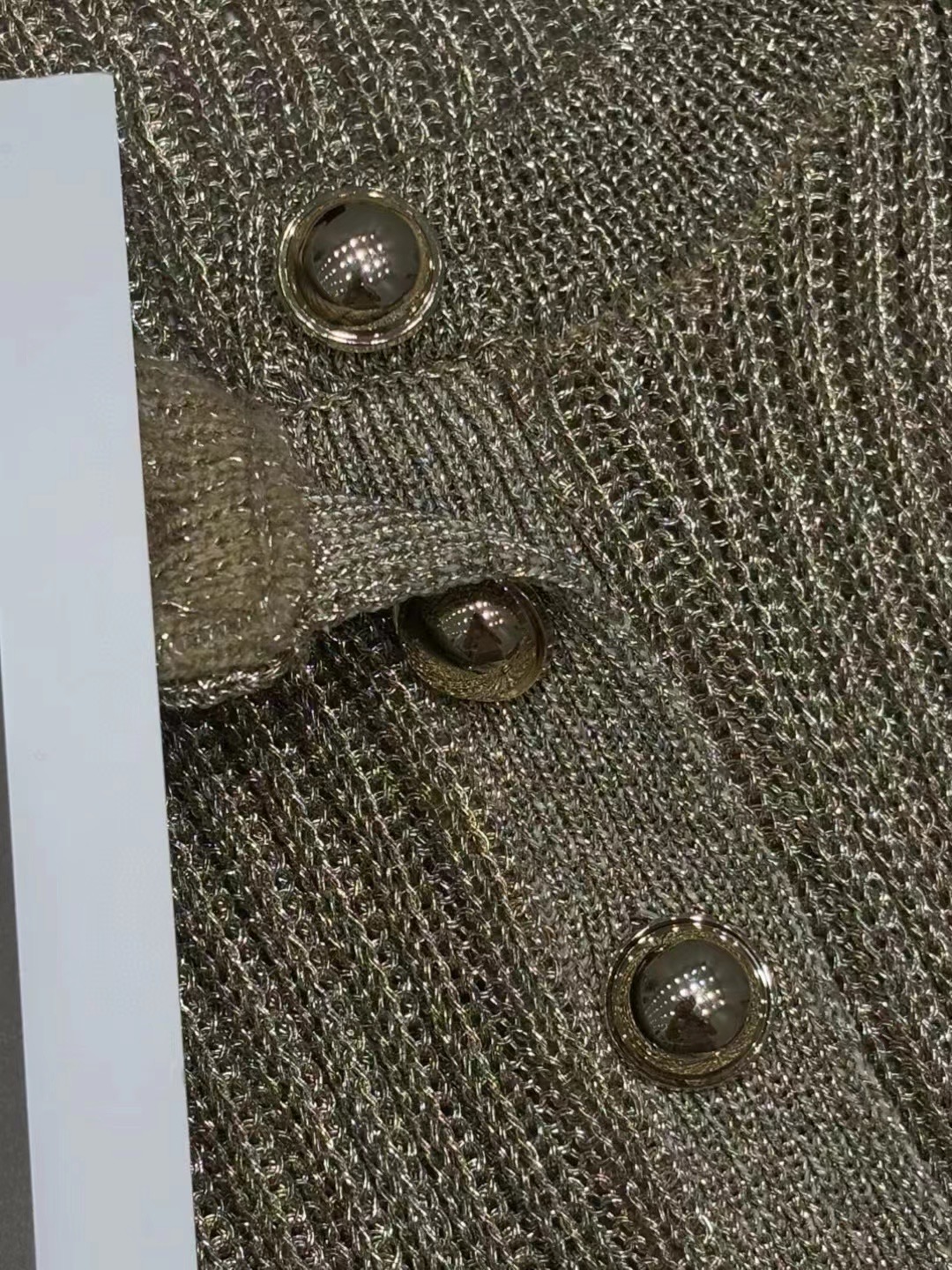 上新🆕🆕《1:1品质》self-Portrait 2025秋冬新款 金色卢勒克斯圆领针织连衣裙长裙码数：