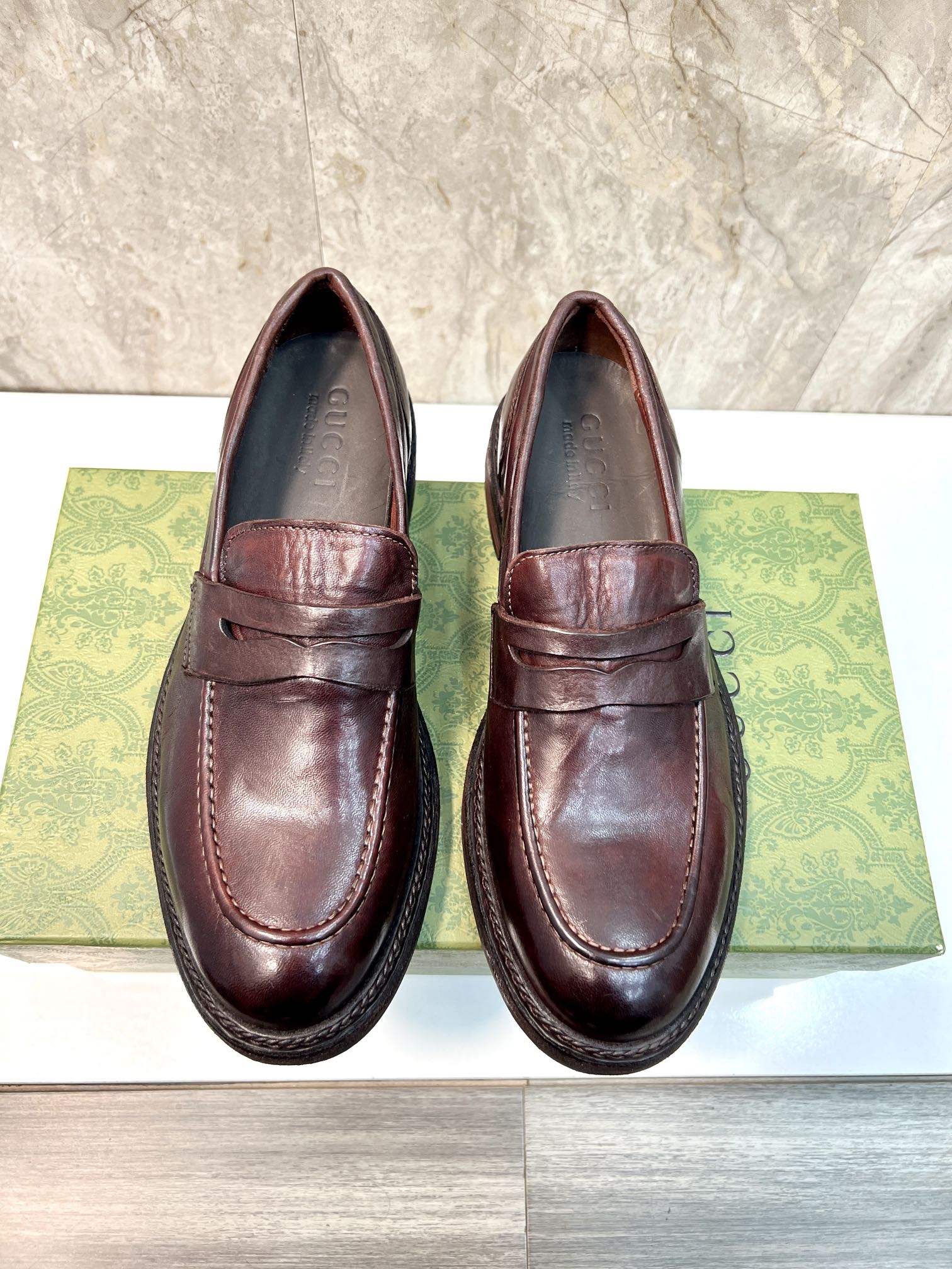 Gucci Designer
 Shoes Plain Toe White Men Calfskin Cowhide Genuine Leather Rubber
