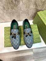 Buy AAA Cheap
 Gucci 7 Star
 Shoes Loafers Plain Toe Men Gold Hardware Calfskin Cowhide Genuine Leather Rubber Vintage Chains