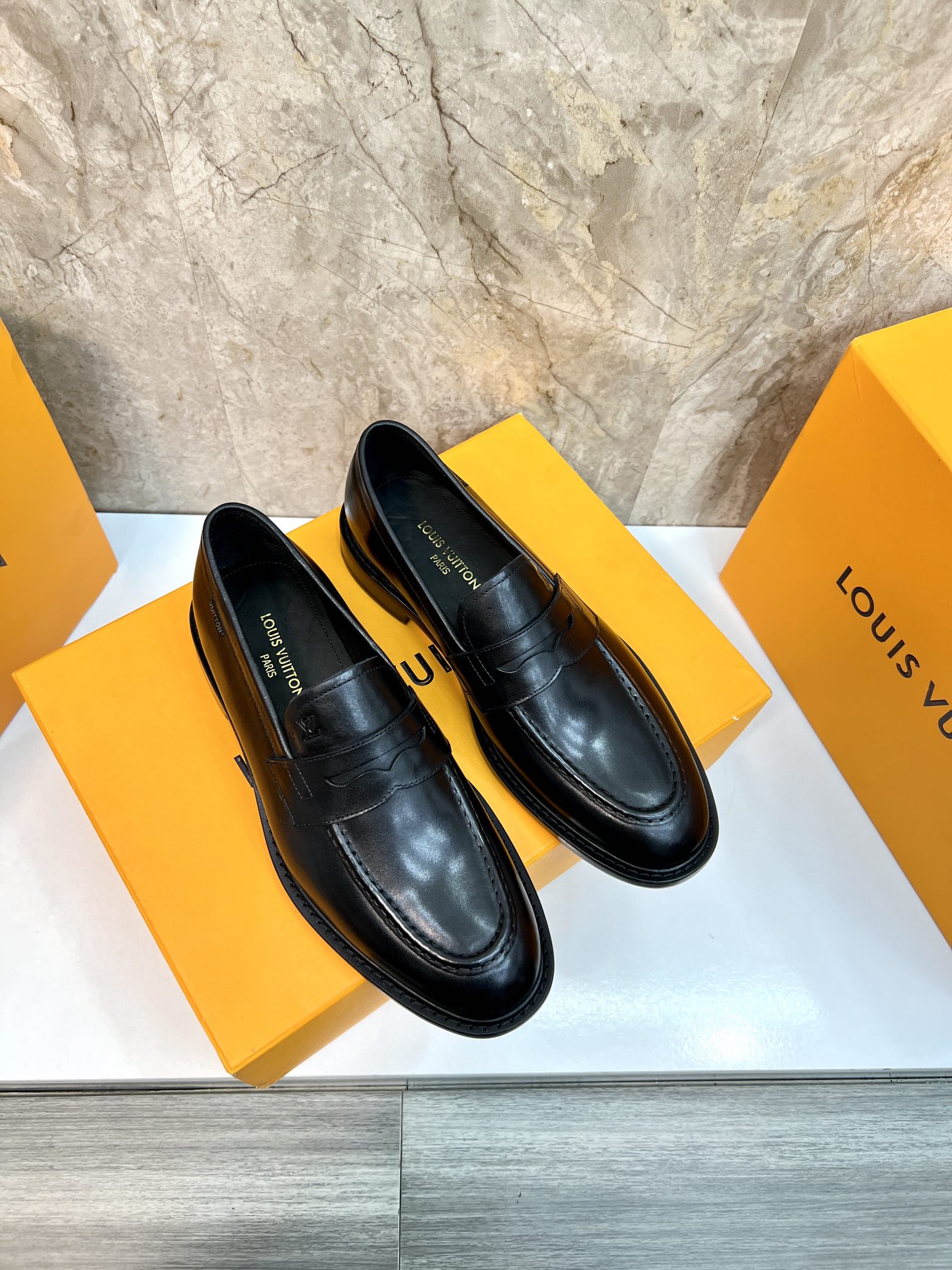 Louis Vuitton Men's Black Leather Formal Loafers Dress Shoes Size 39-44 4 i1715222747 9445 5