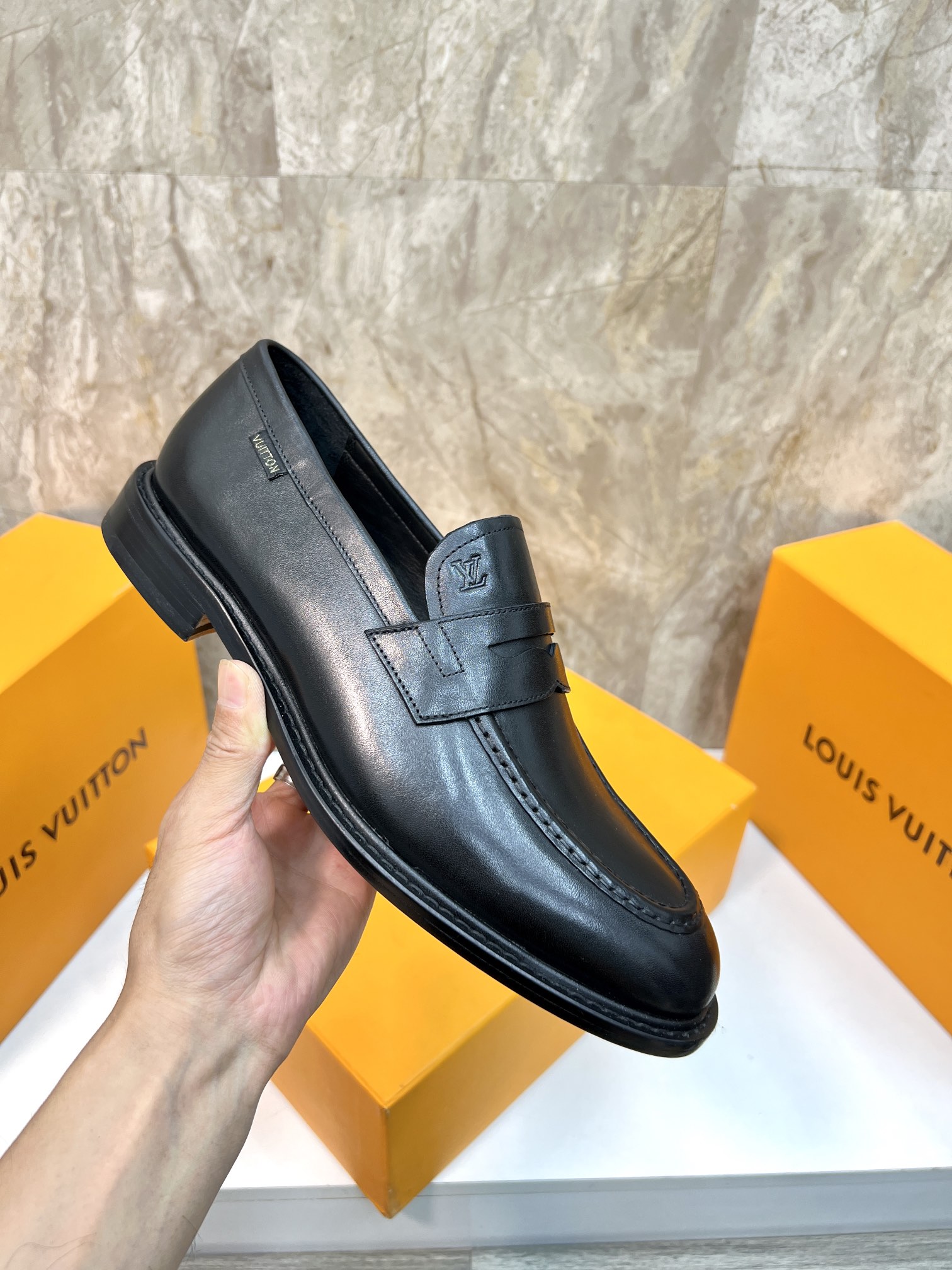 Louis Vuitton Men's Black Leather Formal Loafers Dress Shoes Size 39-44 7 i1715222747 9546 2