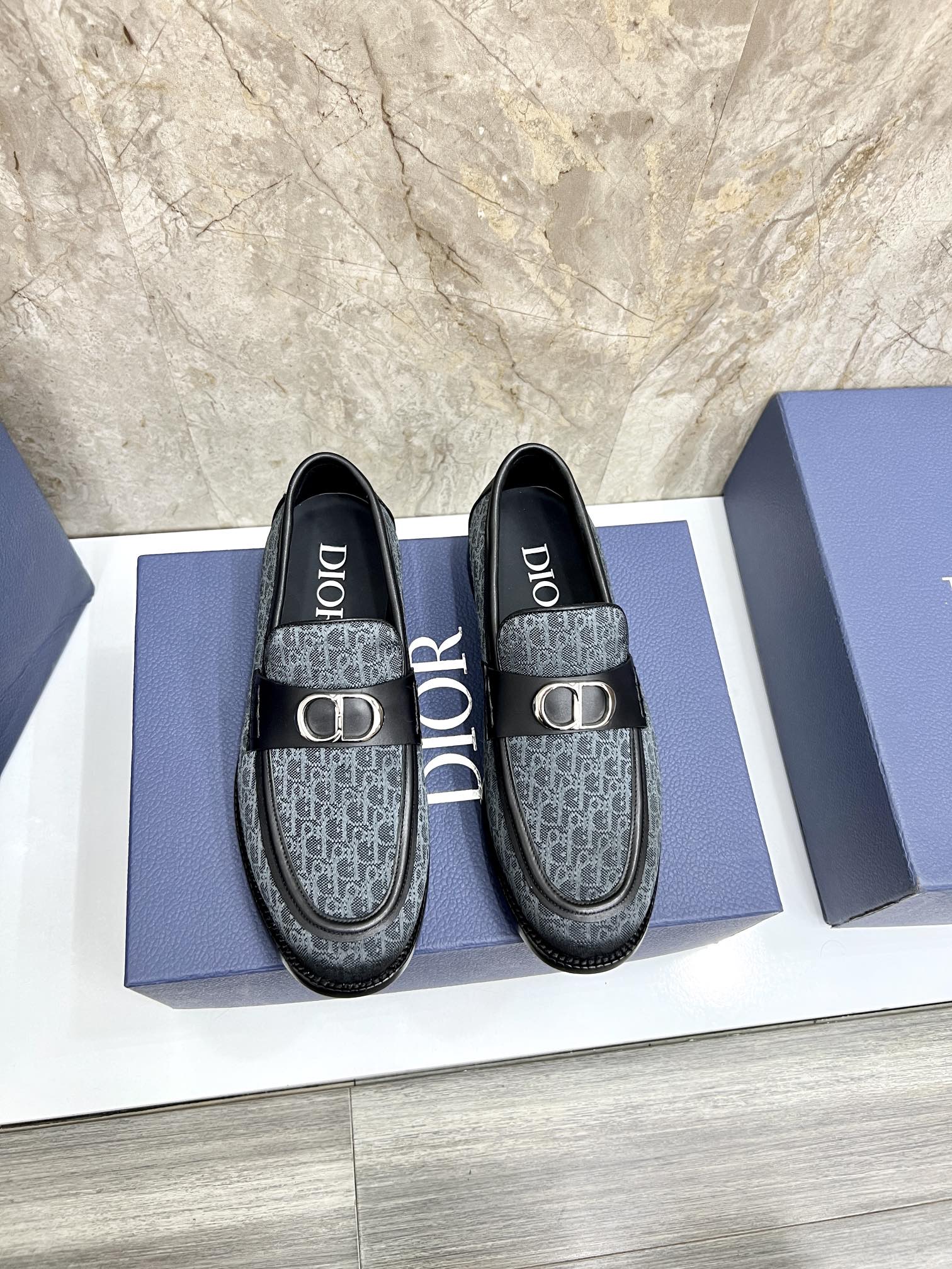 Dior AAAAA
 Loafers Plain Toe Single Layer Shoes High Quality Replica Designer
 Beige Black Printing Calfskin Cowhide Genuine Leather Oblique Low Tops