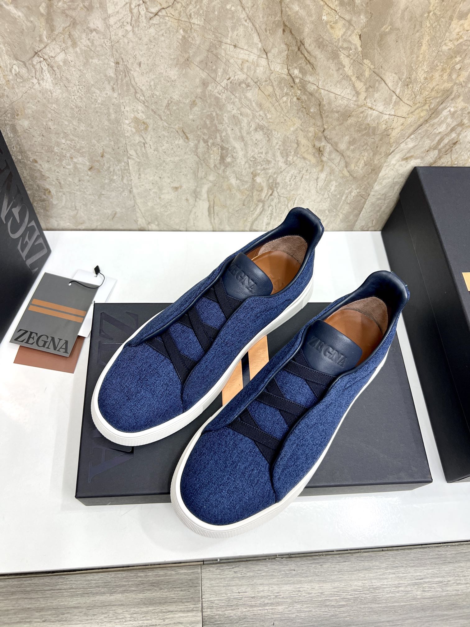 Zegna Triple Stitch Denim Slip-On Sneakers - Lightweight & Stylish 4 i1719725285 2349 4