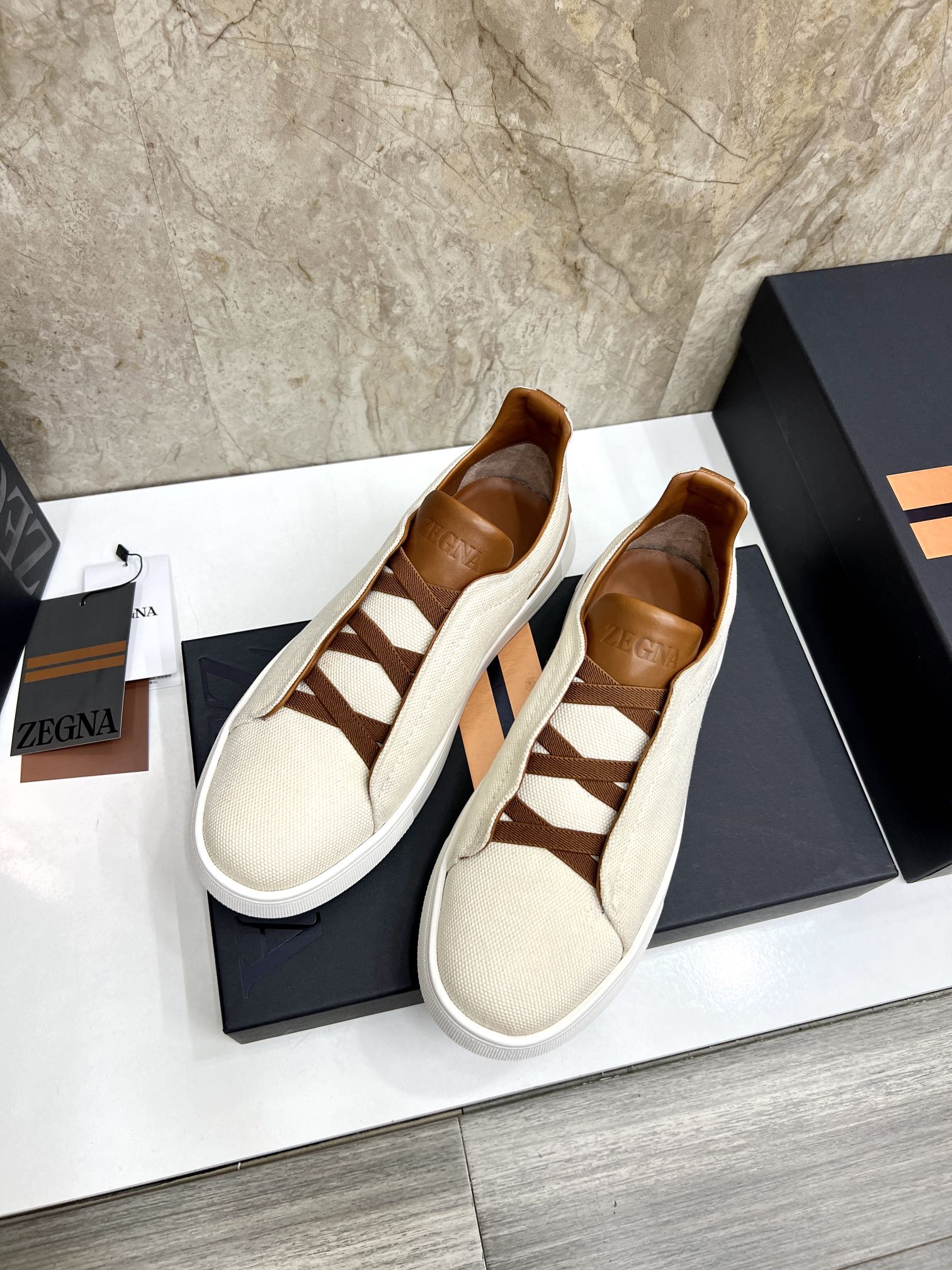 Zegna Triple Stitch Leather Trimmed Low-Top Sneakers, Size 39-44 4 i1719725363 3874 1
