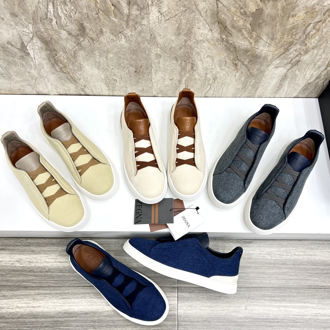 Zegna Triple Stitch Low-Top Sneakers - Leather & Suede - Casual & Comfortable 10 i1719725405 4625 0