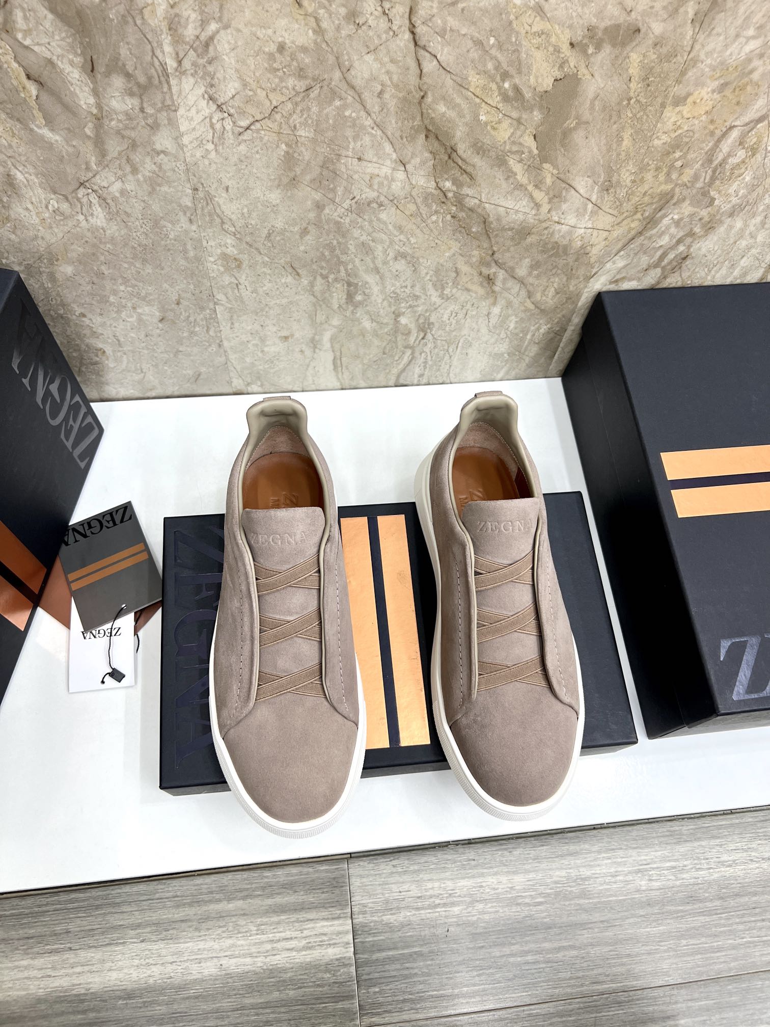 Zegna Triple Stitch Leather and Suede Low-Top Sneakers - Slip-On Design 2 i1719725522 1637 2