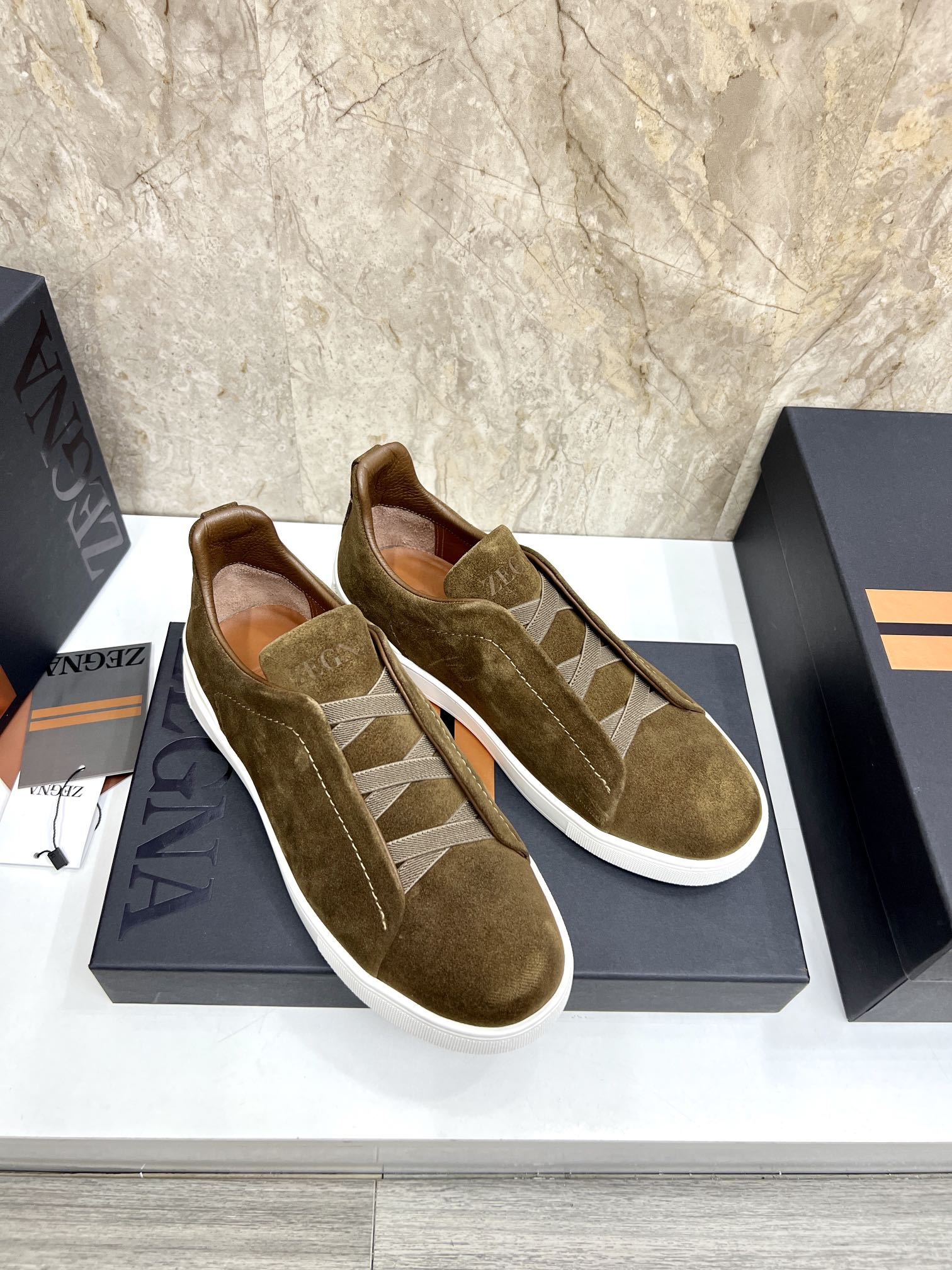 Zegna Triple Stitch Suede Slip-On Sneakers - Lightweight & Comfortable 5 i1719725556 1226 1