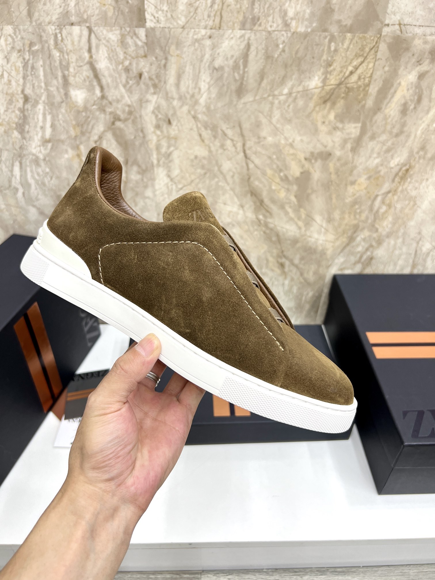 Zegna Triple Stitch Suede Slip-On Sneakers - Lightweight & Comfortable 7 i1719725556 2082 5