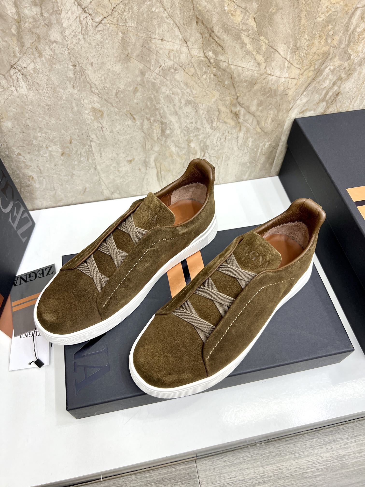 Zegna Triple Stitch Suede Slip-On Sneakers - Lightweight & Comfortable 4 i1719725556 4084 0