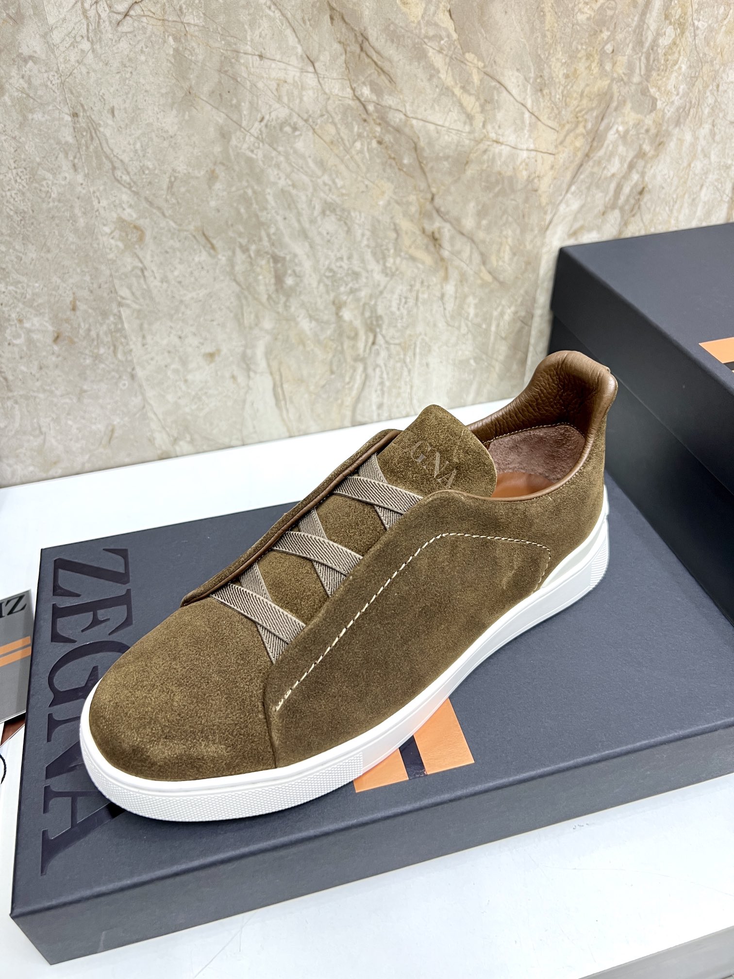 Zegna Triple Stitch Suede Slip-On Sneakers - Lightweight & Comfortable 3 i1719725556 7612 4