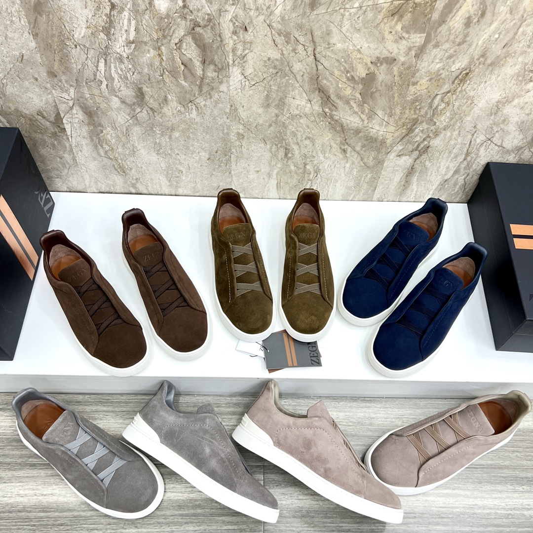 Zegna Triple Stitch Suede Slip-On Sneakers, Perfect for a Quick Lifestyle 10 i1719725592 2223 8