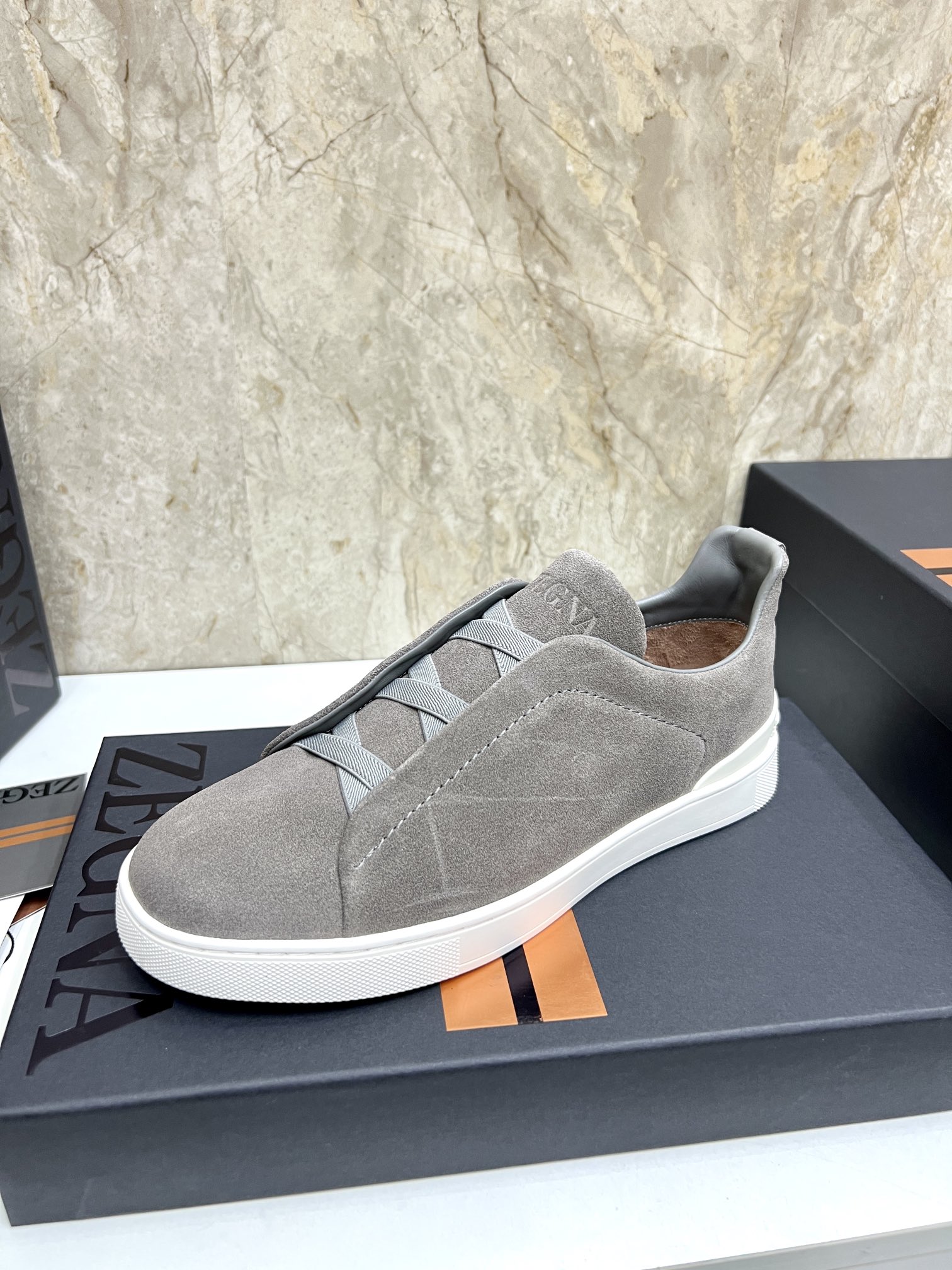 Zegna Triple Stitch Suede Slip-On Sneakers, Perfect for a Quick Lifestyle 3 i1719725592 3154 3