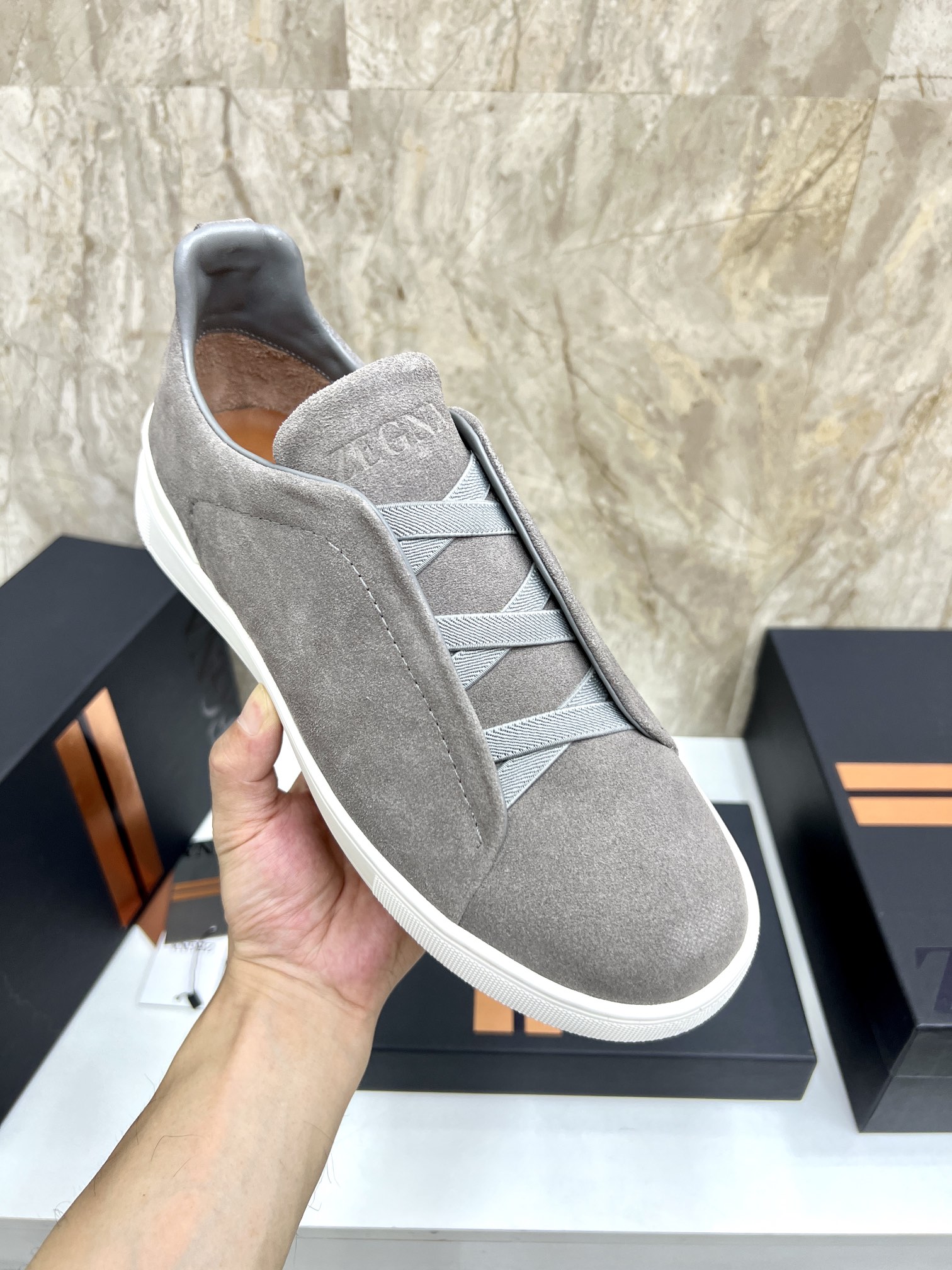 Zegna Triple Stitch Suede Slip-On Sneakers, Perfect for a Quick Lifestyle 8 i1719725592 7396 4
