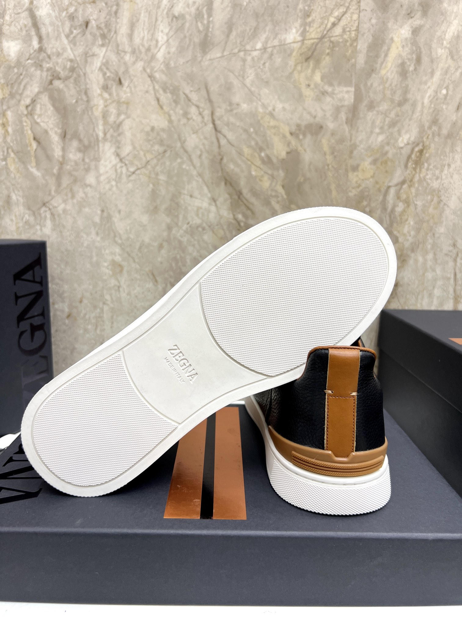 Zegna Triple Stitch Leather Sneakers - Slip-On Style, Black 9 i1719725774 2554 4