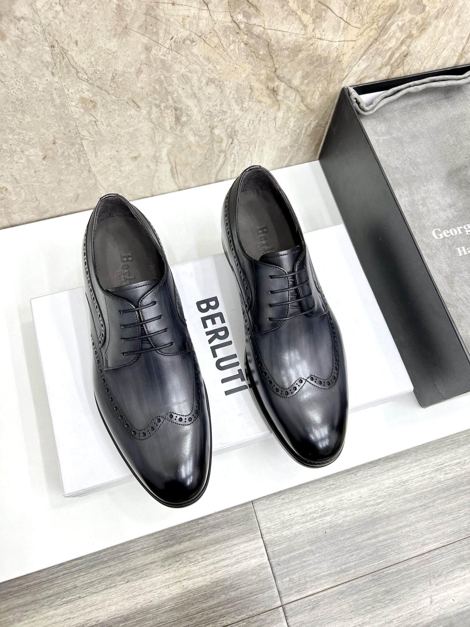 P510 Berlut* Berluti nuevos zapatos formales de los hombres coloreados a mano envío Selección de alt
