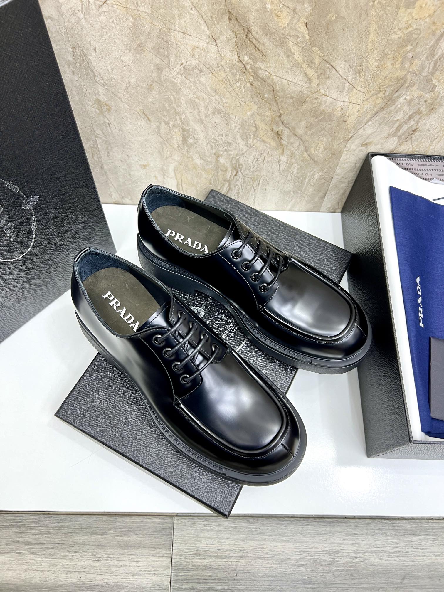 Prada Leather Oxford Shoes, Classic Lace-Up, Sizes 39-44 Available Now 5 i1724702975 9918 5