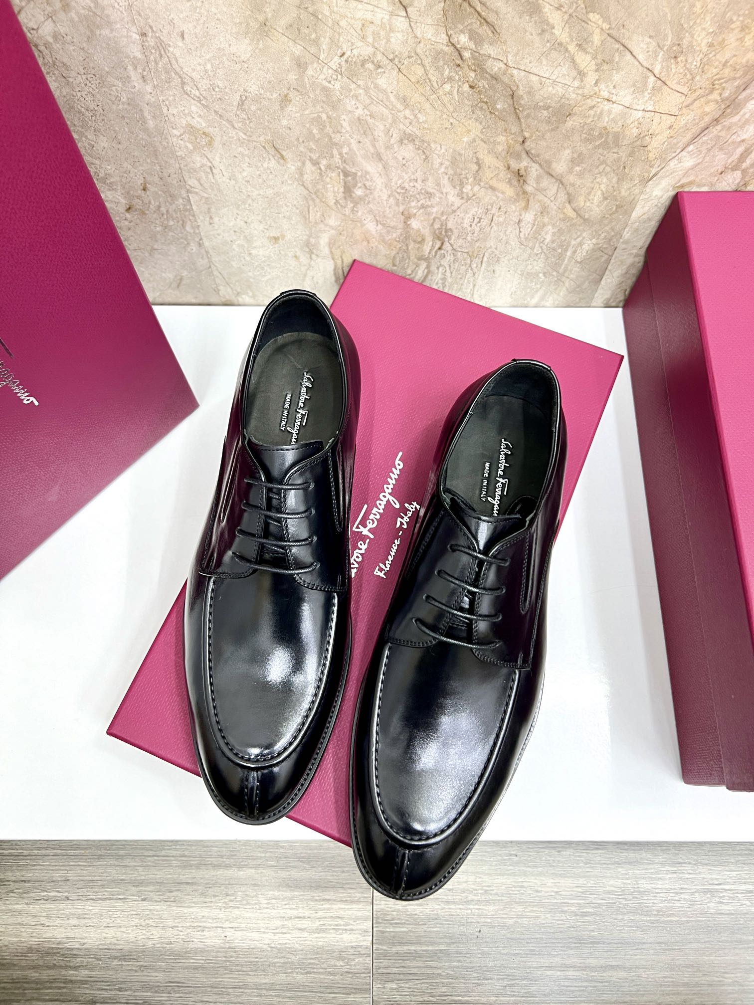 Salvatore Ferragamo Men's Leather Oxford Dress Shoes, Handmade in Italy 6 i1727294116 1634 5