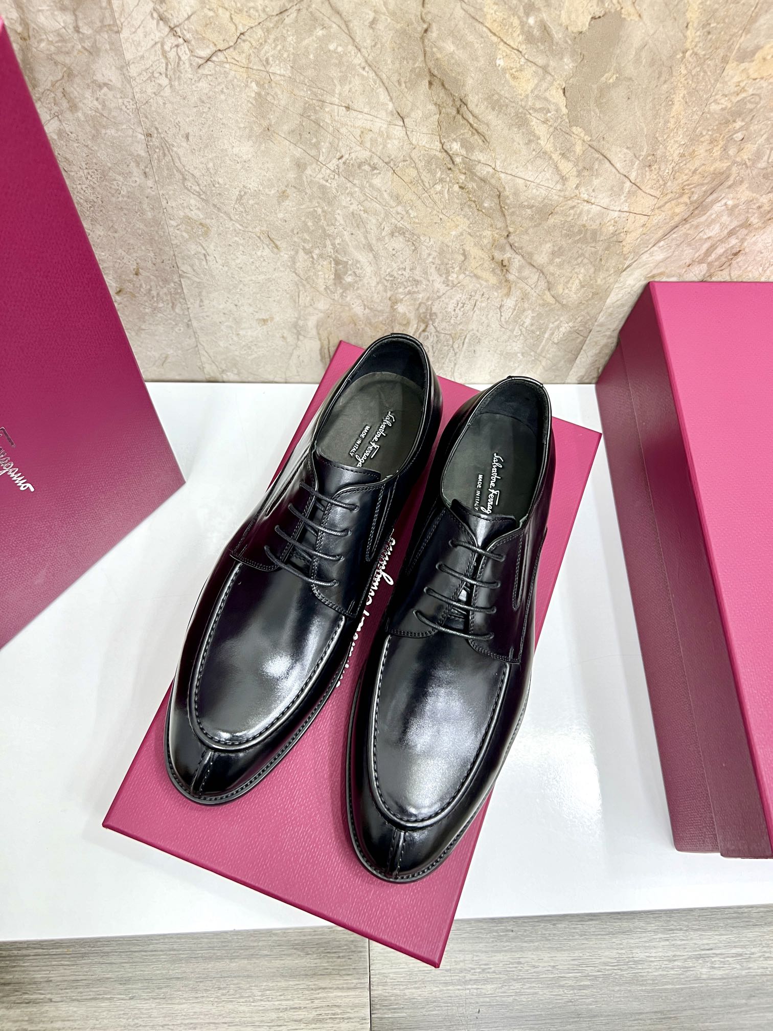 Salvatore Ferragamo Men's Leather Oxford Dress Shoes, Handmade in Italy 4 i1727294116 6578 0