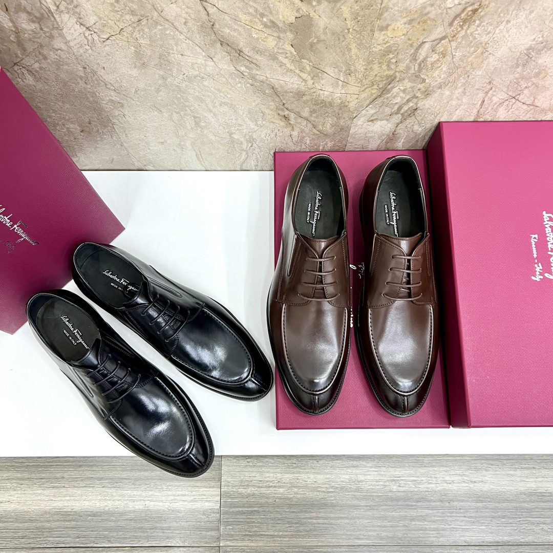 Salvatore Ferragamo Men's Leather Oxford Dress Shoes, Handmade in Italy 10 i1727294116 9349 1
