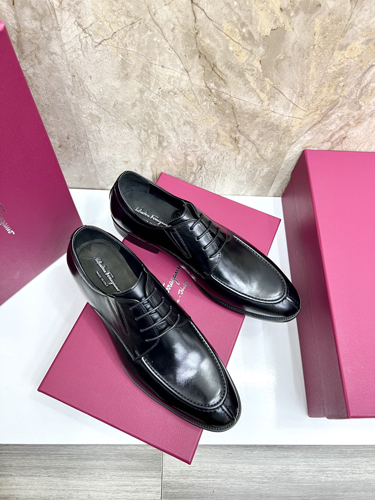 Salvatore Ferragamo Men's Leather Oxford Dress Shoes, Handmade in Italy 5 i1727294116 9578 8