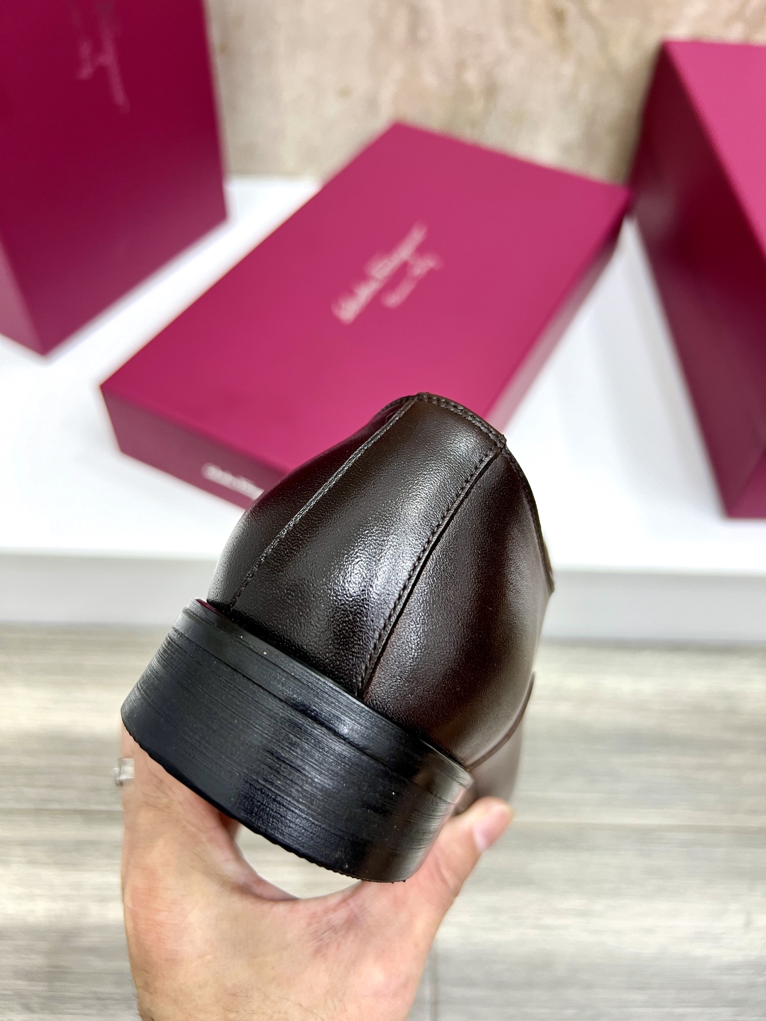 Salvatore Ferragamo Men's Leather Lace-Up Dress Shoes, Brown 8 i1727294234 9486 6