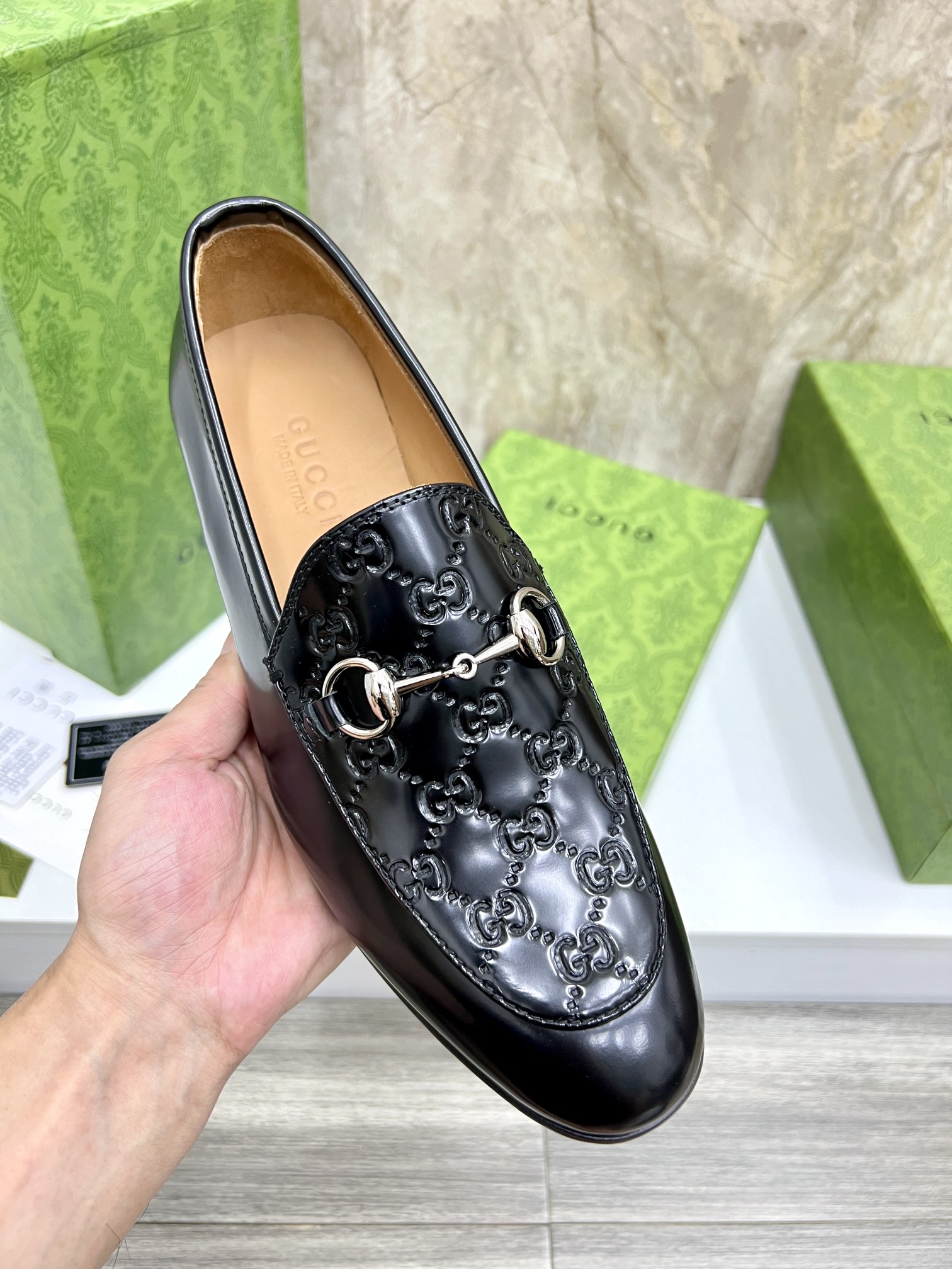 Gucci Men's Black Leather Loafers with Metal Horsebit Buckle: Iconic Style 8 i1731904846 7110 5