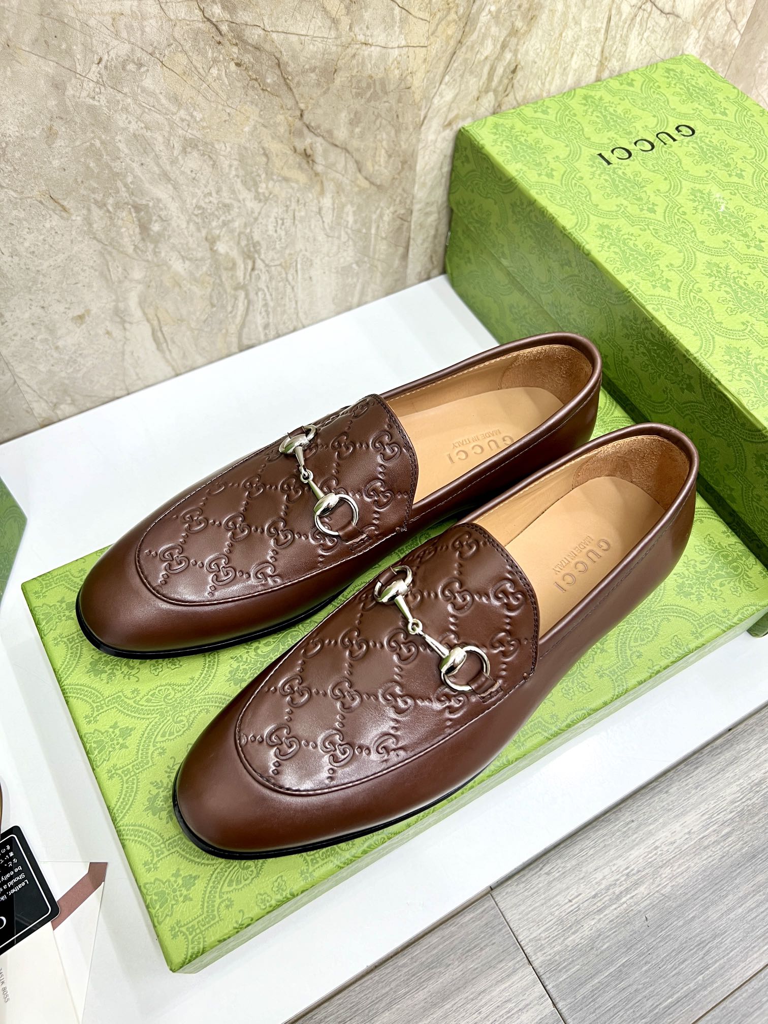 Gucci Men's Brown Leather Loafers with Metal Horsebit Detail, Size 39-44 3 i1731904861 191 5