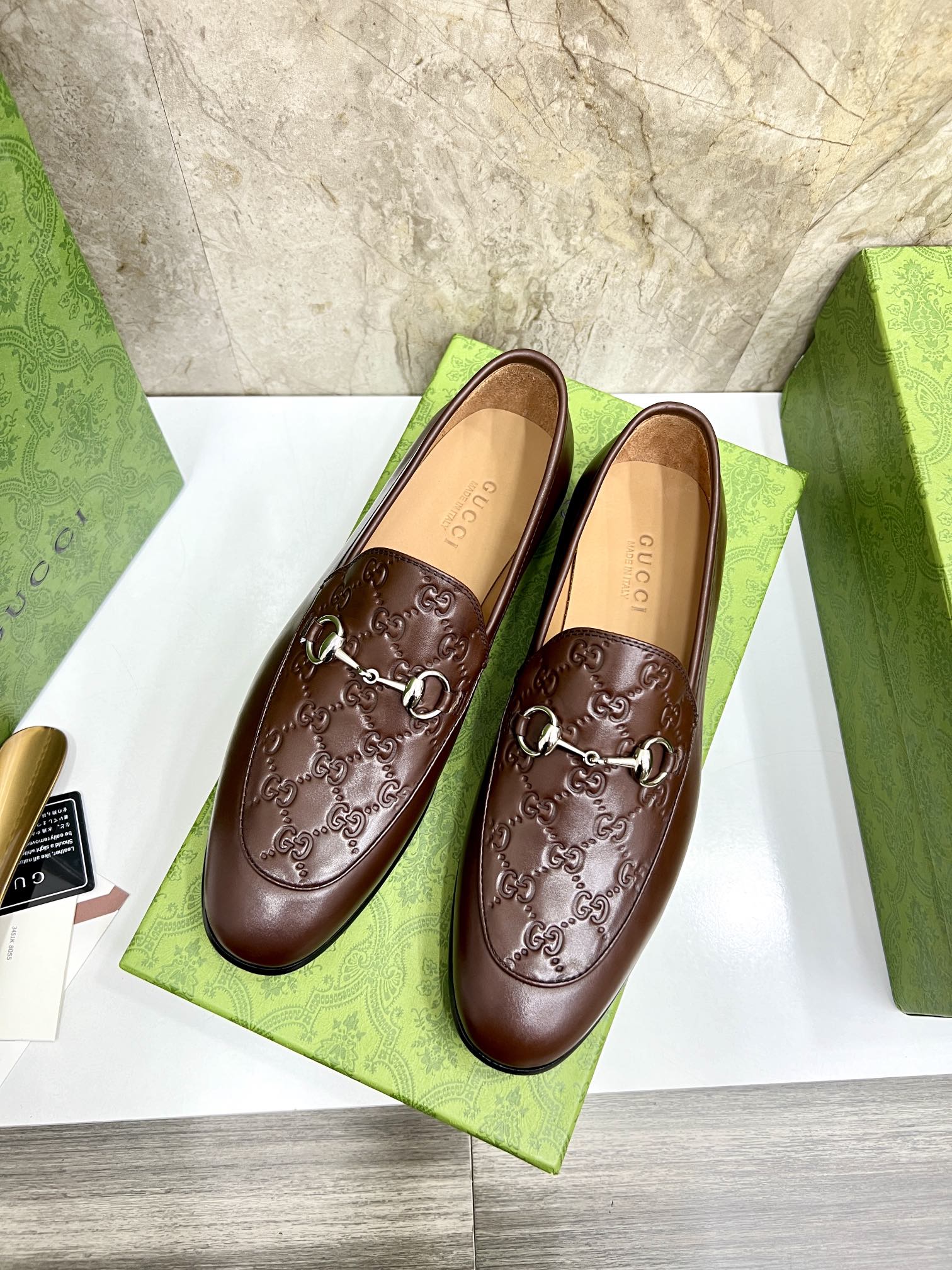 Gucci Men's Brown Leather Loafers with Metal Horsebit Detail, Size 39-44 4 i1731904861 6000 7