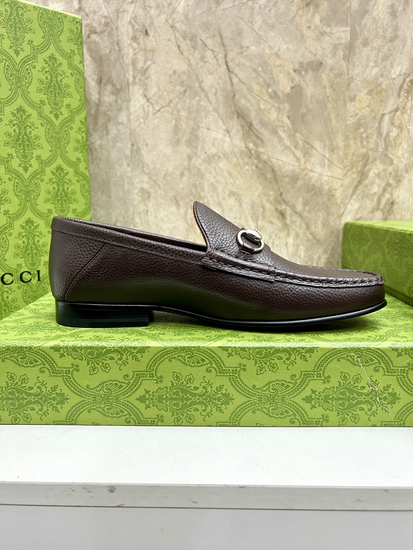 Gucci Men's Brown Leather Loafers with Chain G Buckle - Classic Style 7 i1744426887088 4199 0 5