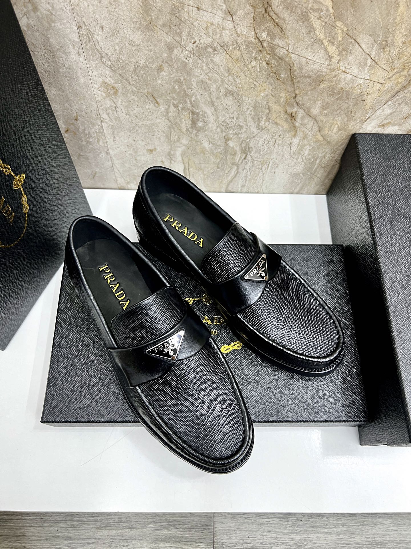 Prada Men's Black Leather Loafers - Premium Italian Craftsmanship 4 i1745038328306 1066 0 2