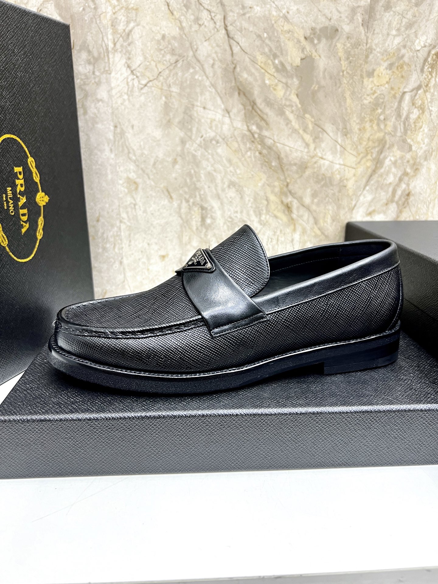 Prada Men's Black Leather Loafers - Premium Italian Craftsmanship 6 i1745038328414 5774 0 4
