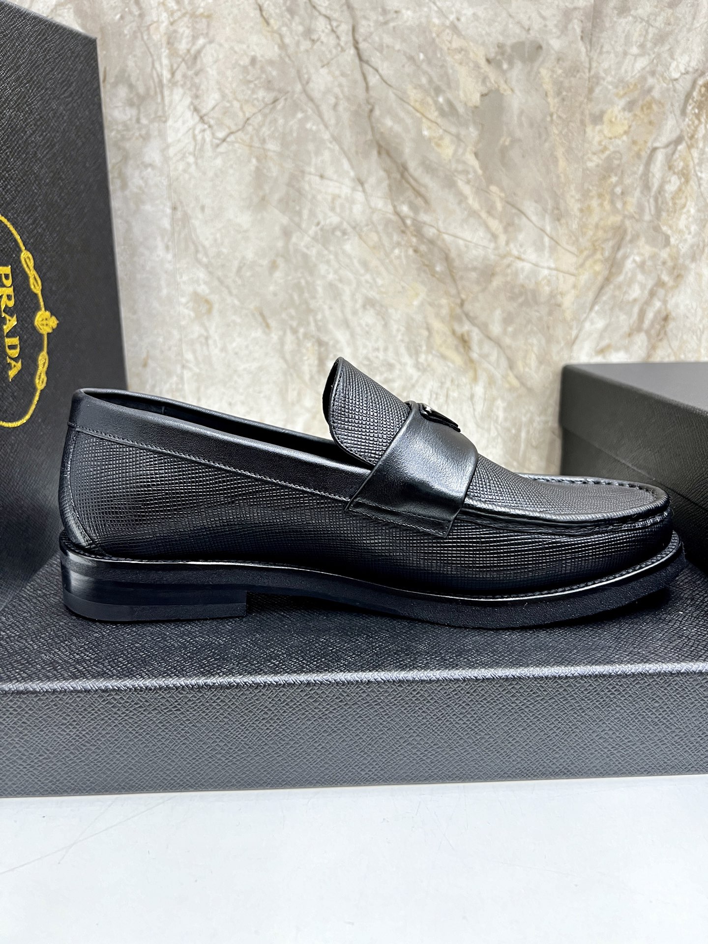 Prada Men's Black Leather Loafers - Premium Italian Craftsmanship 7 i1745038328491 9062 0 5