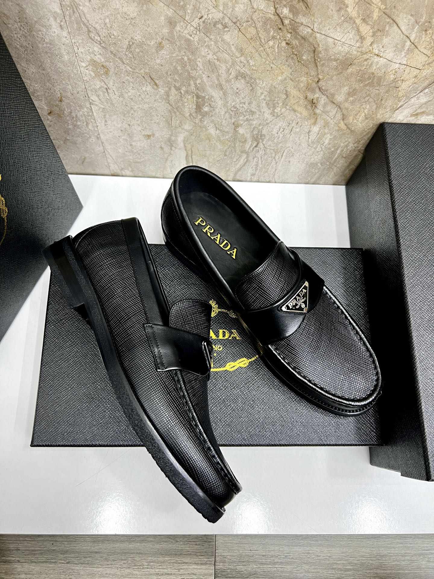 Prada Men's Black Leather Loafers - Premium Italian Craftsmanship 5 i1745038329297 6848 0 3