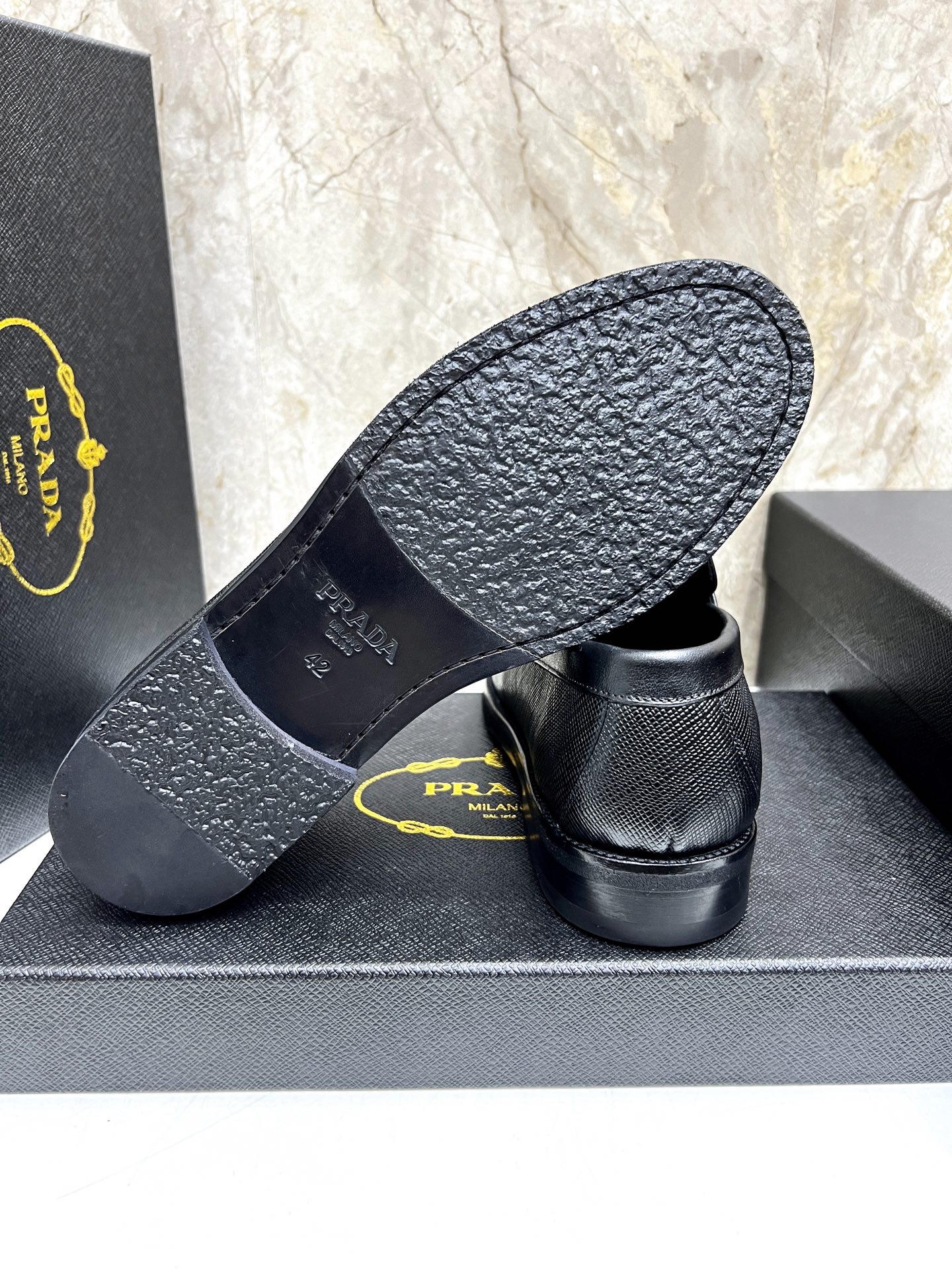 Prada Men's Black Leather Loafers - Premium Italian Craftsmanship 9 i1745038329417 4599 0 7